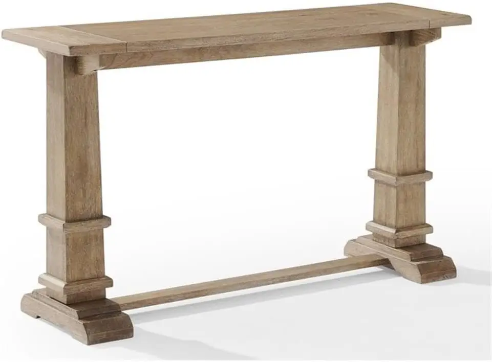 Rectangular Top Farmhouse Wood Console Table In Rustic Brown