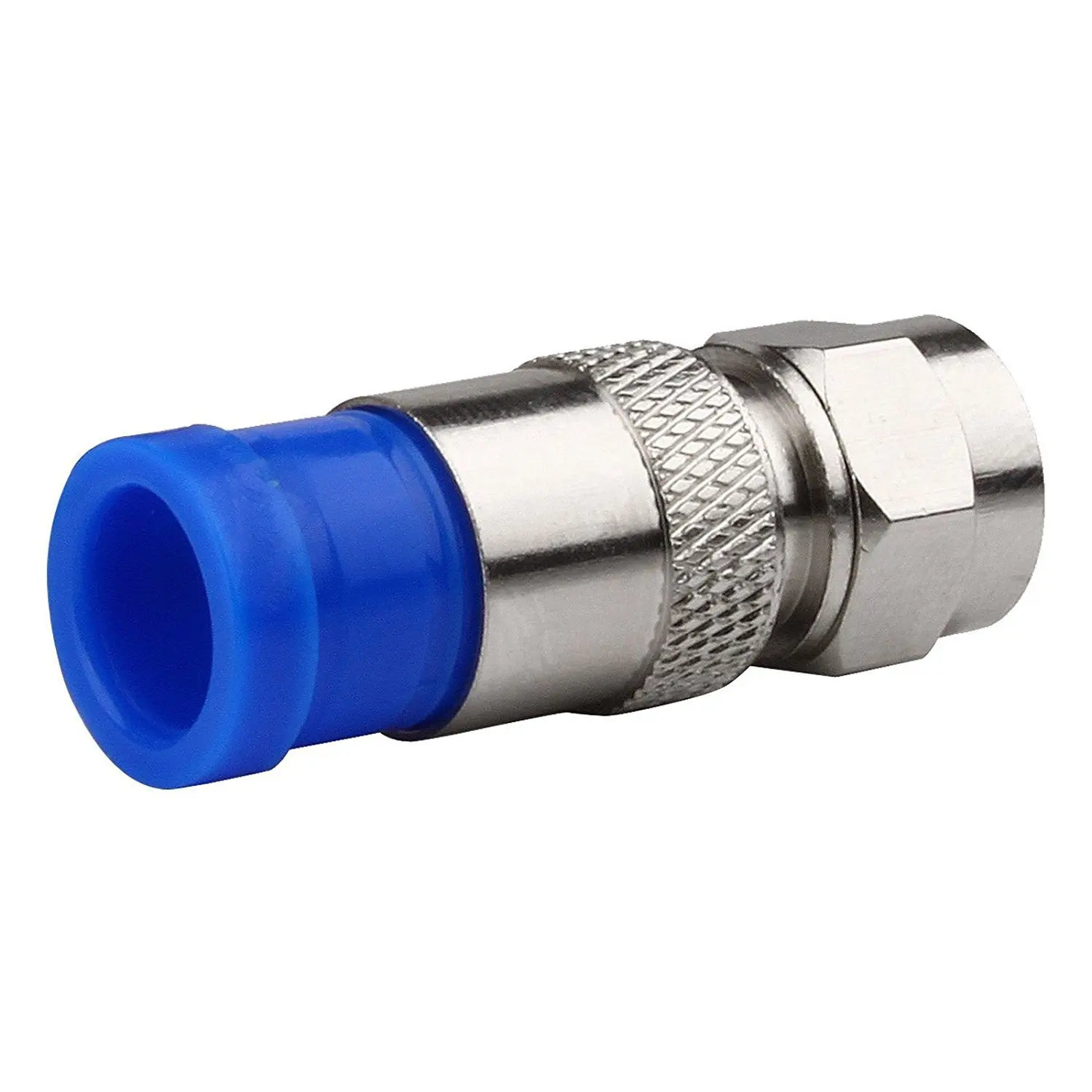 10pcs RG6 Compression Connectors RG6 F Type Connector Coax Coaxial Compression Fitting Waterproof Connection Black and Blue