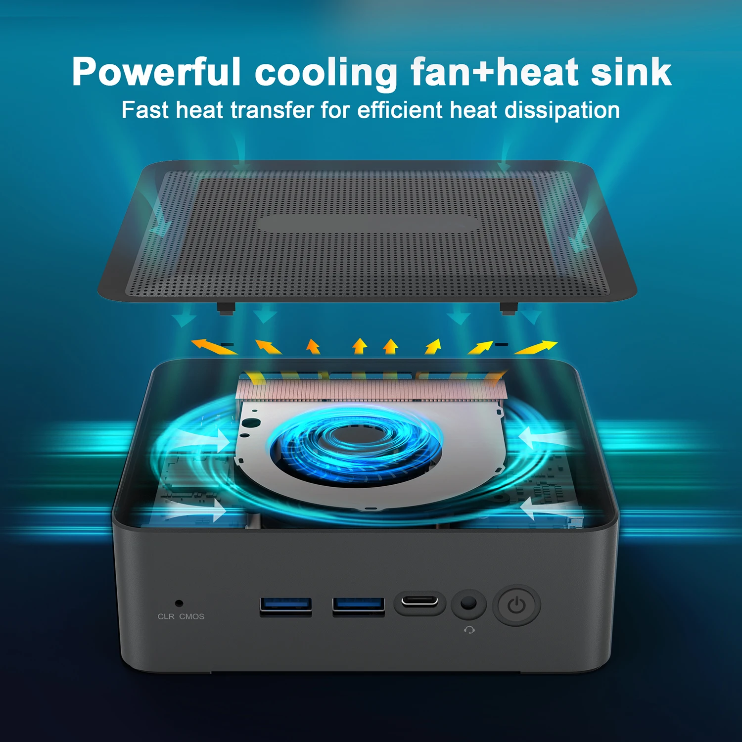 Ninkear H56 MINI PC AMD Ryzen 5 5600H 8 Cores up to 4.2GHz 32GB DDR4 + 1TB SSD WiFi 6 BT5.2 Cooling Fan Supports Three Screen