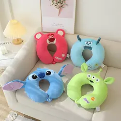 Disney Kawaii Anime Stitch Lotso Sullivan Alien Travel Relax U-Shaped Neck Guard Nap Pillow Cartoon Adult Surprise Gifts Fashion