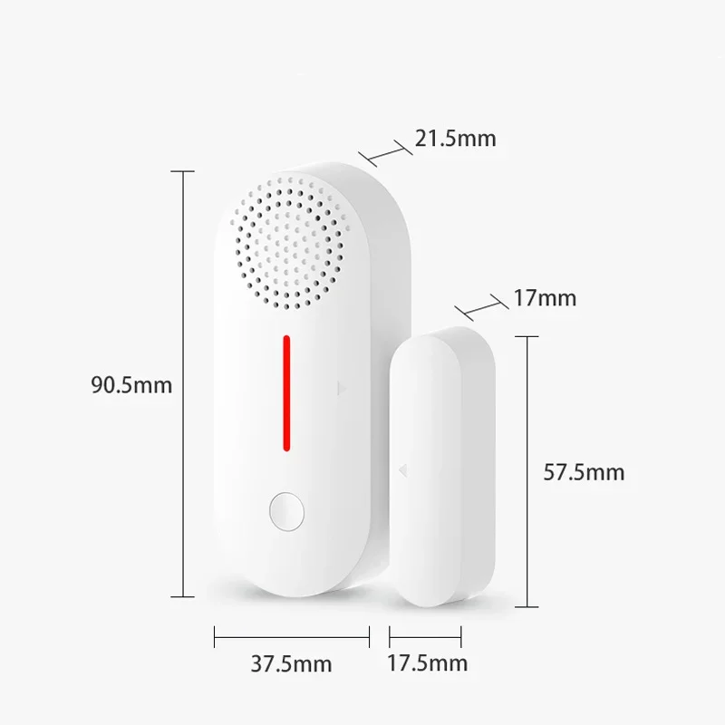 Tuya-Alarme Magnético de Porta e Janela, Ligação de Cena, Anti-Roubo, Visão Remota, Som-Luz, Wi-Fi