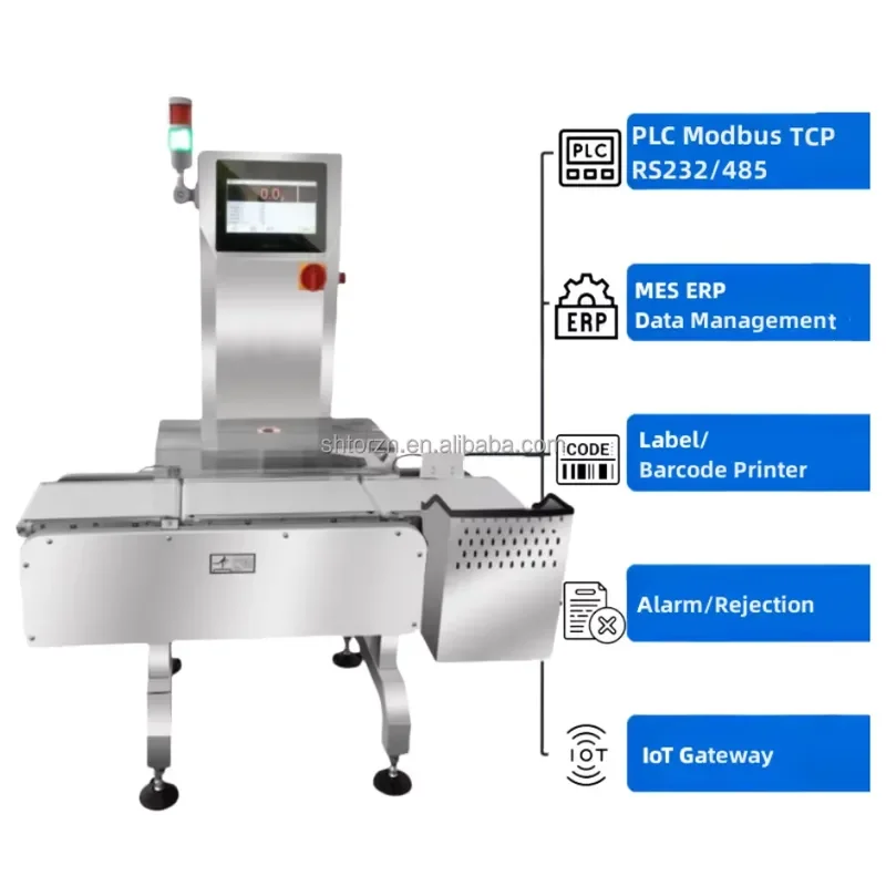 High Speed Dynamic Checkweigher for Bottles, Online Weight Checker Machine With Auto Rejection for Beverage Filling Line