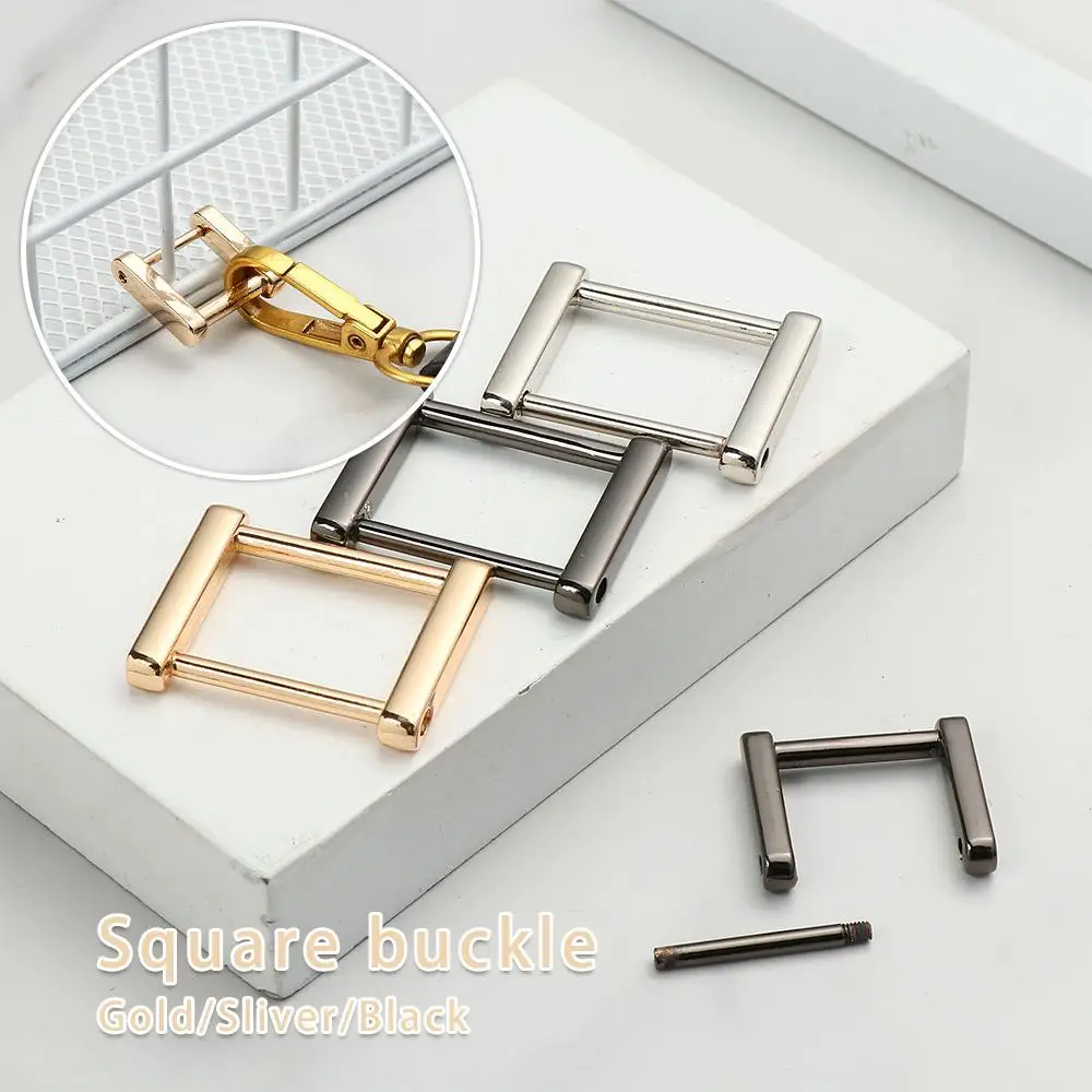 

DIY Belt Handle Clasp Leather Craft Shoulder Webbing Buckle Bag Loop Rectangle Rings Buckle Screw Rings Buckle Strap Connector