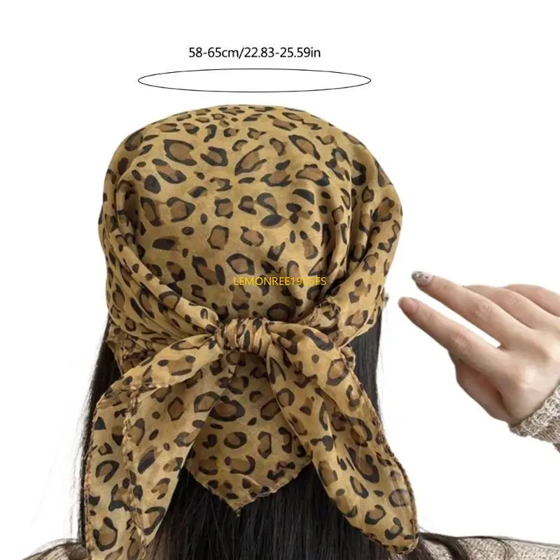 

DXAE Trendy Leopard Print Head Scarf Breathable Moisture Wicking Stylish Headscarf