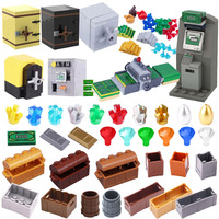 City Treasure Building Blocks MOC Dollar Cash Gold Silver Mine Egg Transparent Diamond ATM Machine Safe Money Bag DIY Toys K037