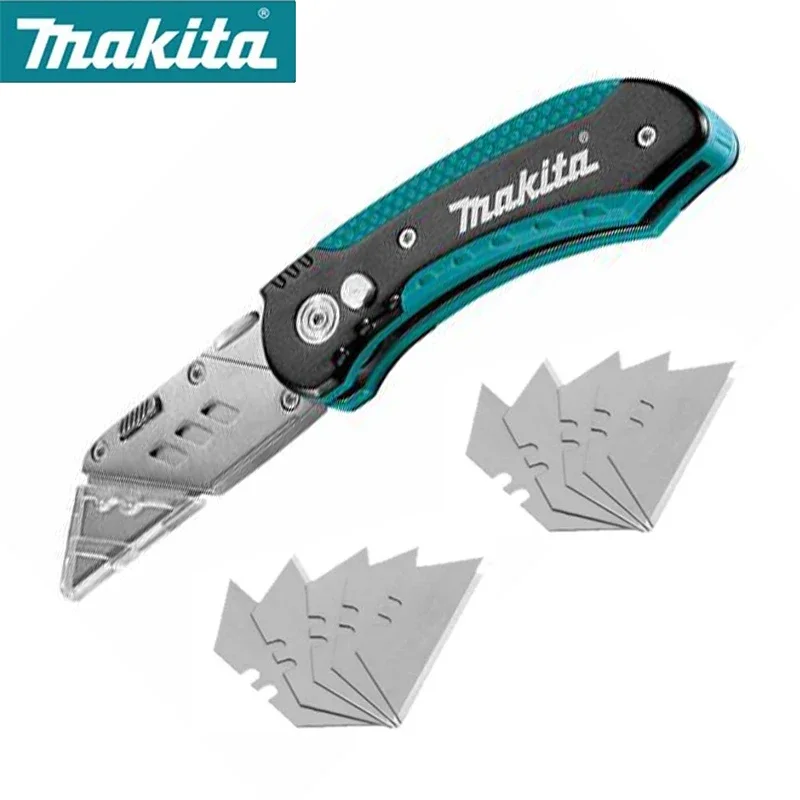 Makita Faca Utilitária Faca Dobrável Cortador de Tubulação Faca de Bolso Faca de Madeira Cortador de Papel Desembalagem Faca Industrial E10908