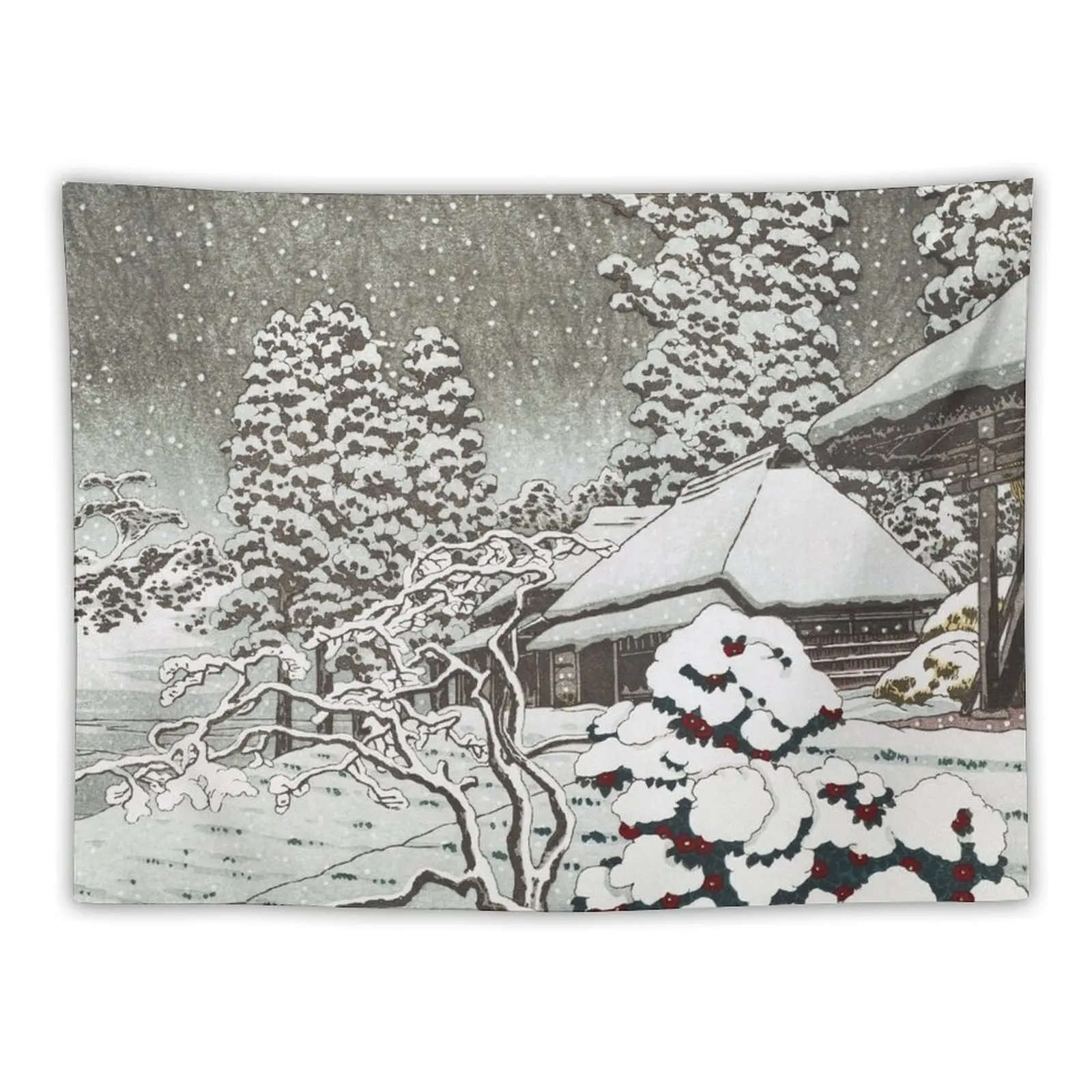 Snow at Ichinokura by Takahashi Shotei Tapestry Wallpapers Home Decor Home Supplies Wall Decoration Tapestry