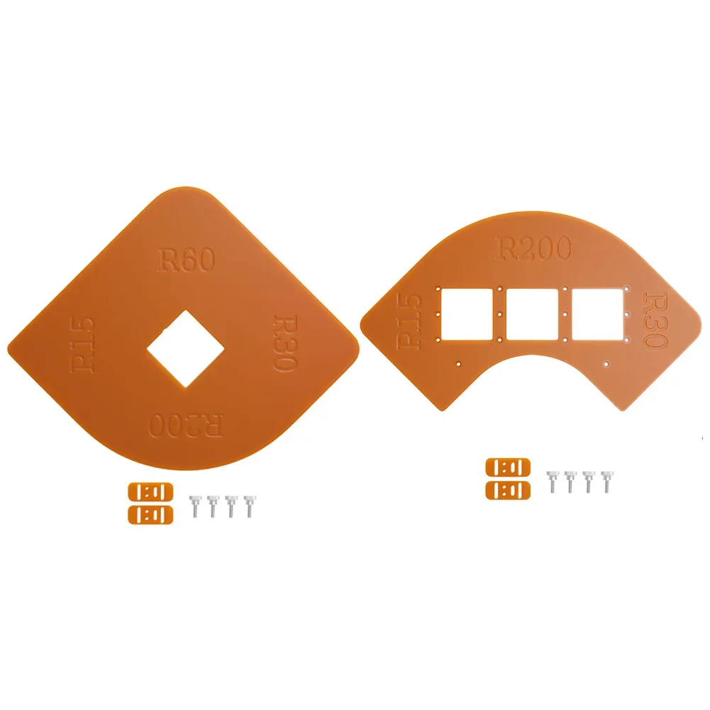 4in1 Corner Radius Template R15 R30 R60 R200 Woodworking Router Jig For Cabinet Wardrobe For Edge Rounded Corner Locator Tool