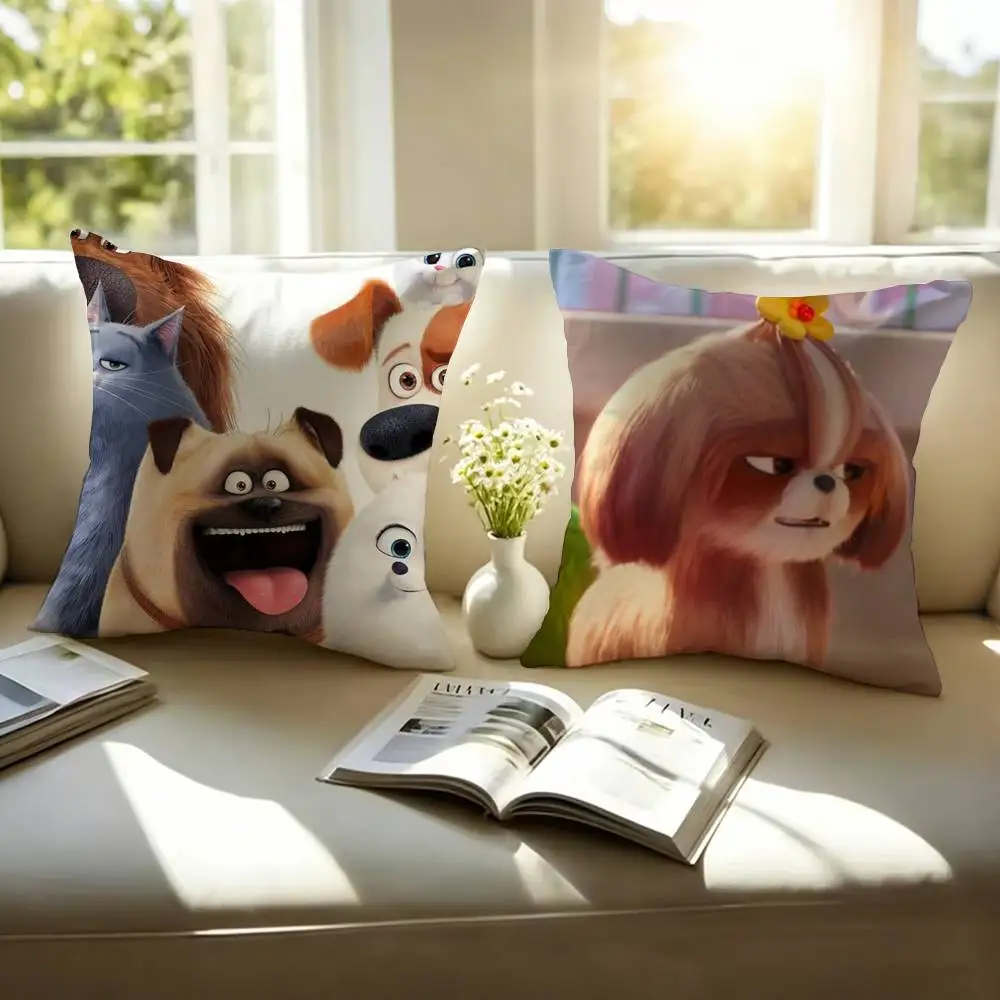 The S-Secret Life Of Pets Anime Pillow Case Square Double-Sided Sofa Cushion Cover Bedroom Bedside Pillow