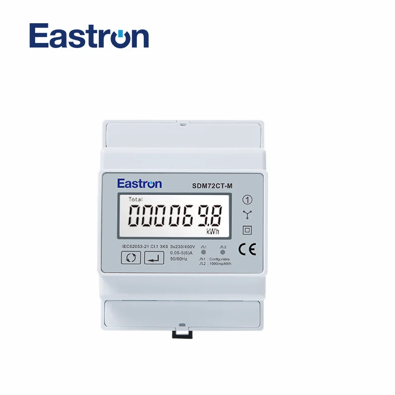 Medidor de Energia de Trilho Din Sdm72ct-m Trifásico Quatro Fios 1a 5a ct Conectado Modbus Rtu e Saída de Pulso Não Médio