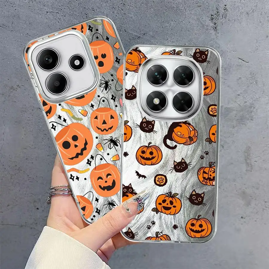Fashionable Halloween Pumpkin Cat Phone Case for Xiaomi Redmi Note 13 14 Pro Plus 12S 14S 11 12 Pro 11S Black Soft Shell