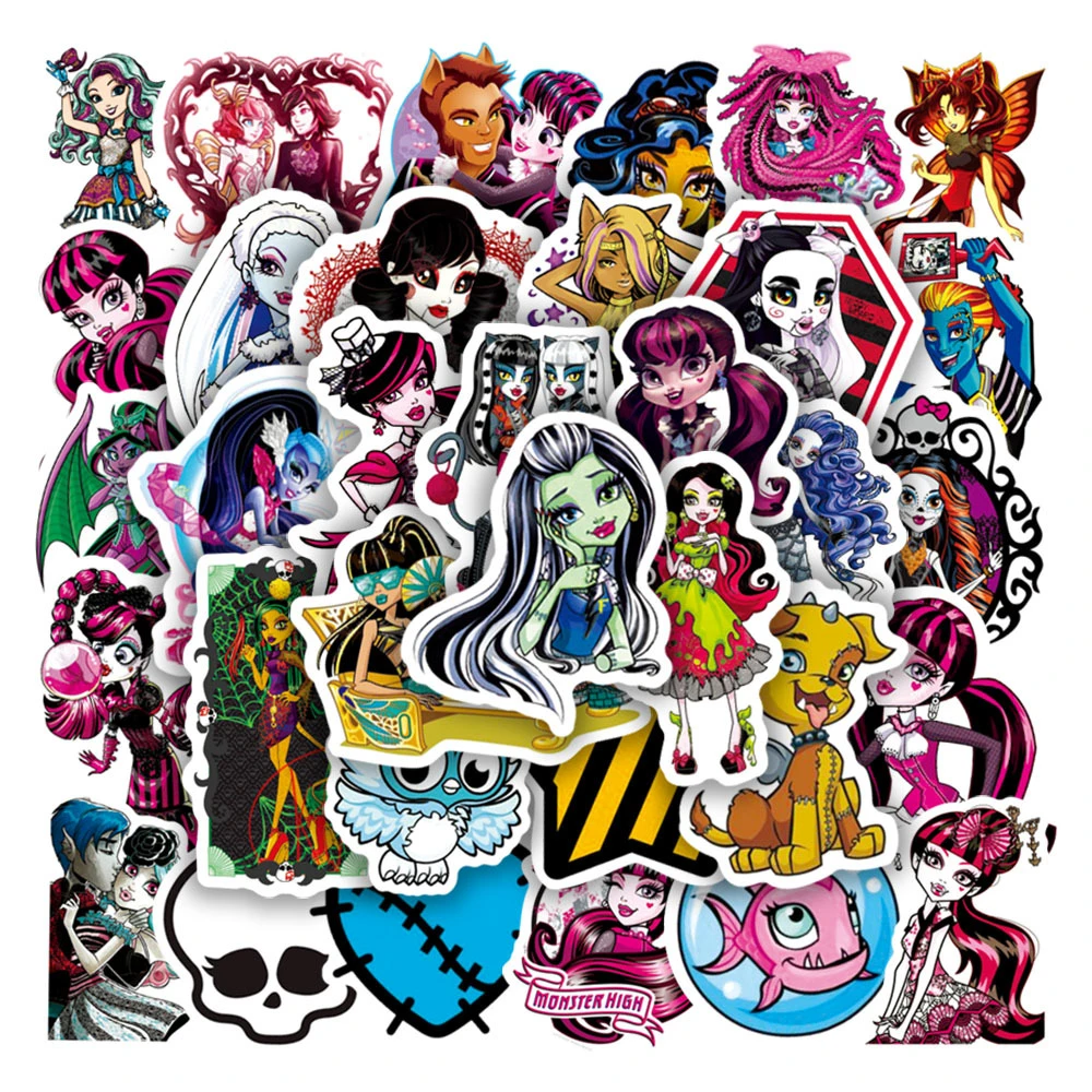 10/30/50PCS Cartoon Anime Monster High School Creative Graffiti Sticker Bike Skateboard Car Helmet Laptop Computer Wholesale