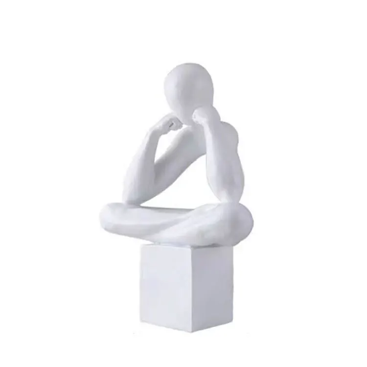 

Modern simple abstract black and white figure meditation ornament model room study living room entrance