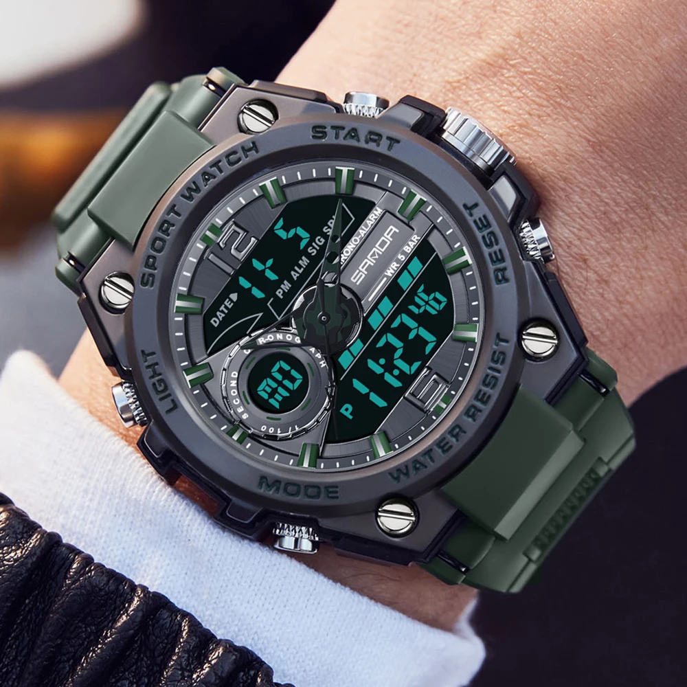 Sanda Men's Watch 2022 Fashion Luxury Brand Digital Watch Sport Shockproof Waterproof  Electronic Quartz Wristatch Reloj Hombre