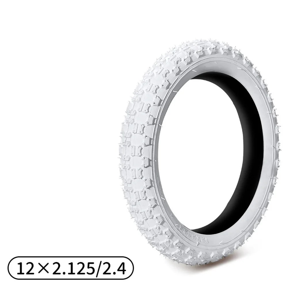 Replacement Children's/ Bicycle Tire 12/14/16/18 Inch Rubber Outer Tire With Enhanced Grip For Various Terrains White Color