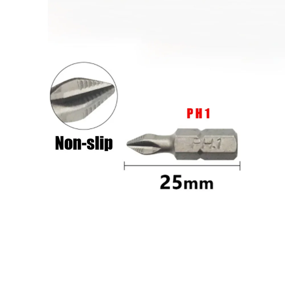 

PH1/PZ1/PH2/PZ2/PH3/PZ3 Screwdriver Bit Single Head Non-Slip Batch Head PH2 Cross Screwdriver Set Magnetic Batch Head 25mm