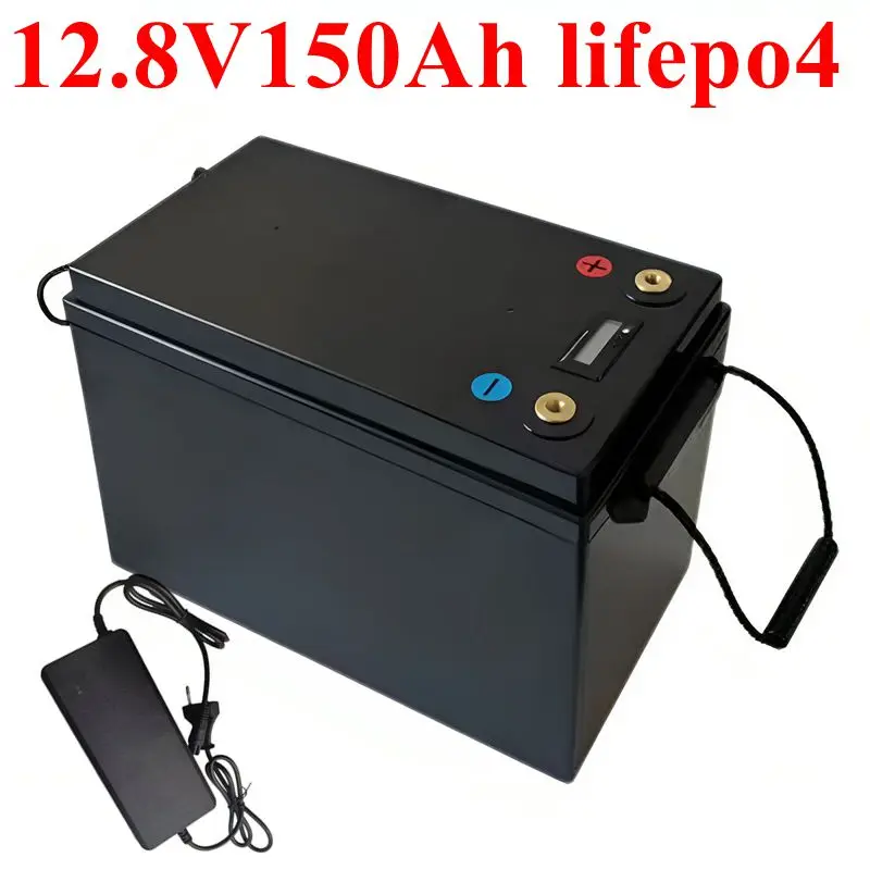 12.8V 12V 150AH Lifepo4 Lithium Battery with Bluetooth BMS APP for Boat Solar Energy Storage System Includes 10A Charge