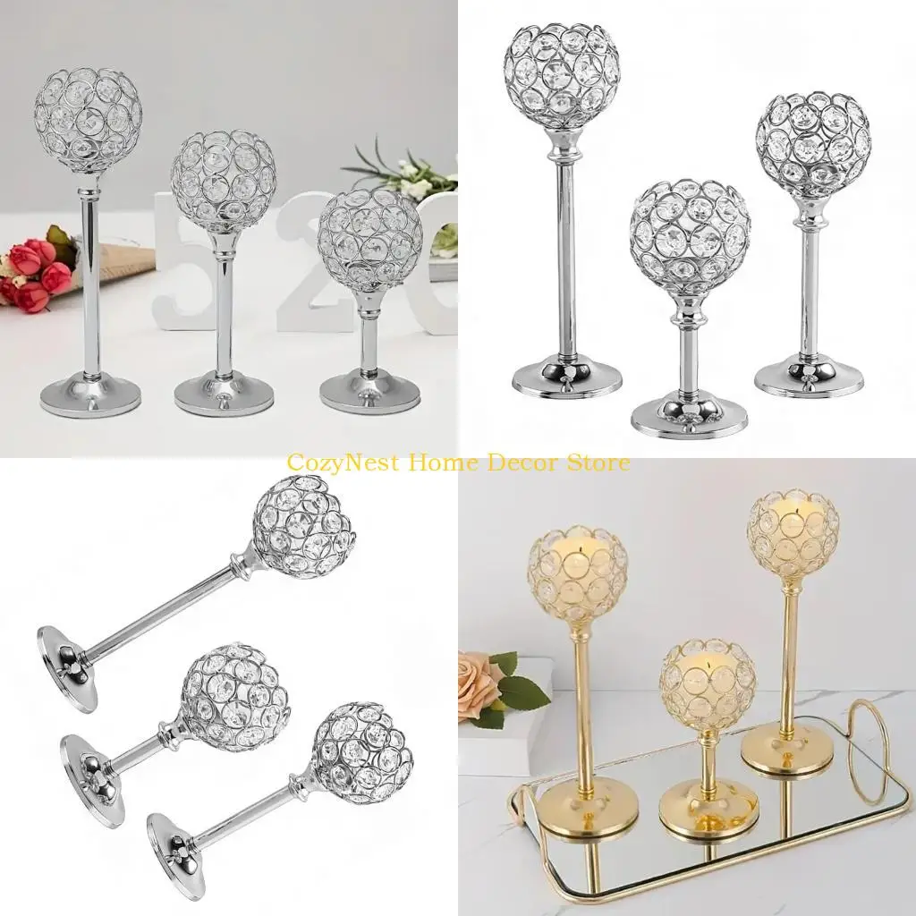 92MF Tealight Holders,Crystal Votive Holders for Centerpieces,Tealight Candlestick Holders for Wedding Decors