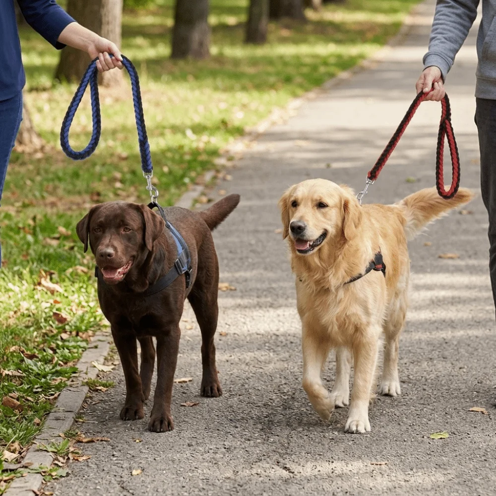 8-strand Woven Dog Slip Lead Adjustable Loop Strong Cord Dog Leash Lightweight Bright Color Training Leash Pet Training