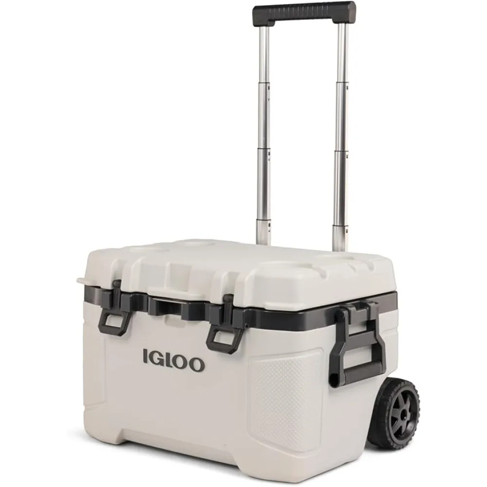 52 Qt Wheeled Coolers never-flat smooth-ride wheels Extra-thick 1.5-inch foam-insulated walls