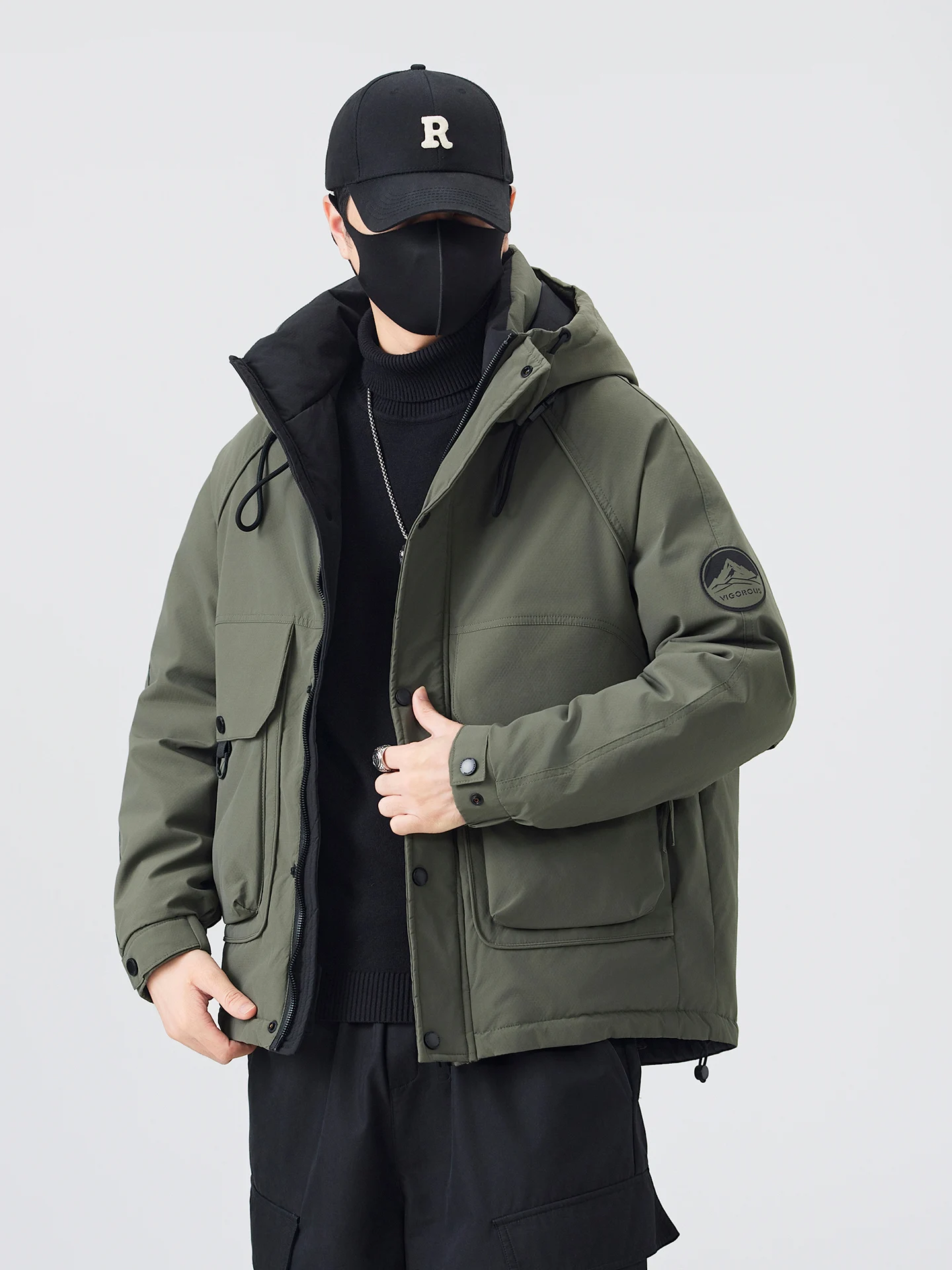 

Мужская утепленная белая пуховая куртка для зимних видов спорта на открытом воздухе, легкая, ветрозащитная, с 3D-дизайном, повседневная стильная куртка