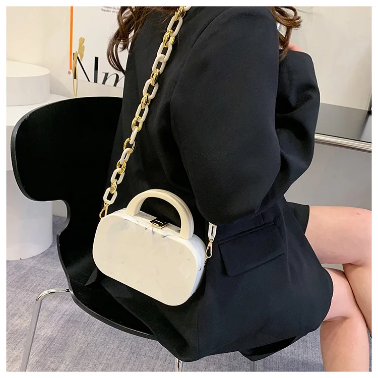 Pvc Acrylic Box Evening Clutch Bags For Wedding Party 2022 New Women Luxury Marbling Purses And Handbags Designer Shoulder Bag