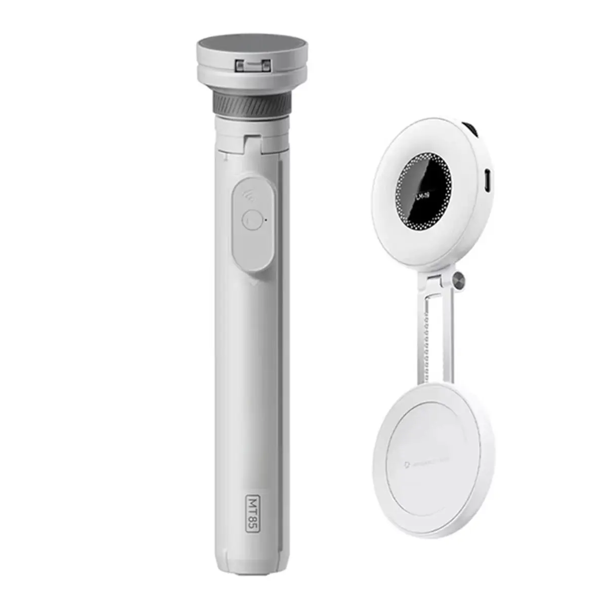 B21B MT-85 Open Tripod with LM19 Fill Light Automatic Phone Stand Selfie Stick for Outdoor Travel Vlog Live Streaming B