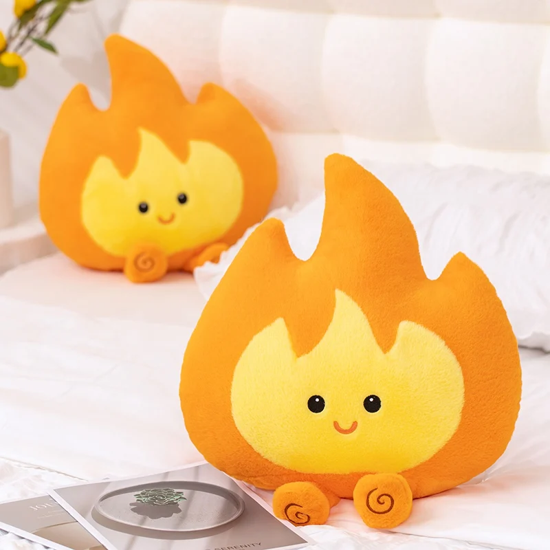 

46cm Orange Small Flame Plush Pillow Toy Soft Simulation Stuffed Throw Pillow Fire Comfort Cushion Dolls Home Decor Kids Gift