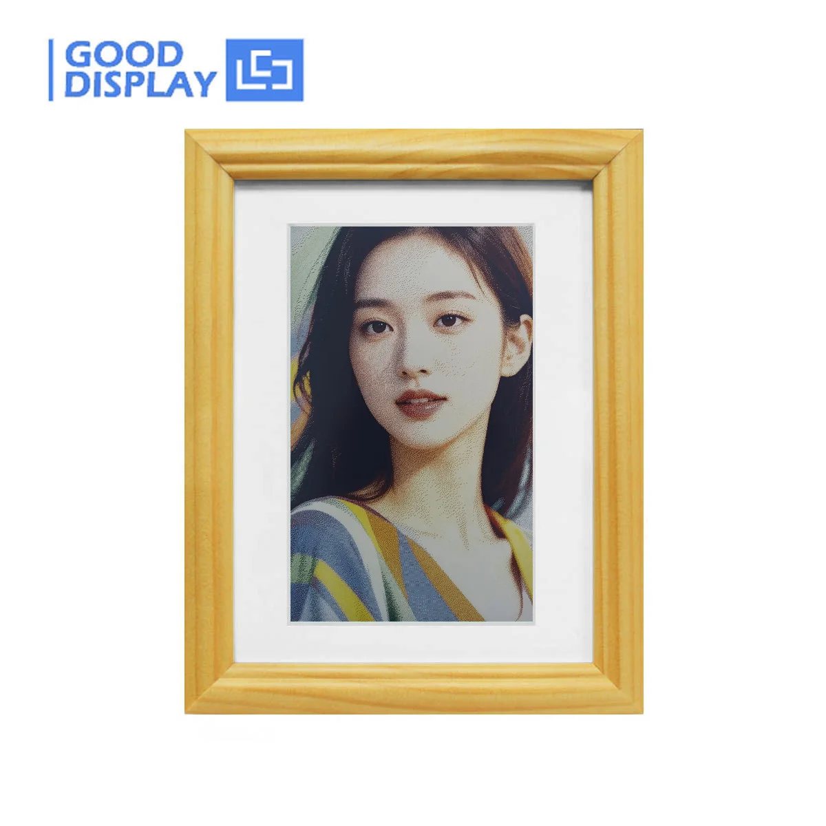 GooDisplay E6 7.3-inch Color E-Paper Frame Solid Wood Design Ultra-Long Standby 800x480, GDP073EW1 E Ink Photo Frame