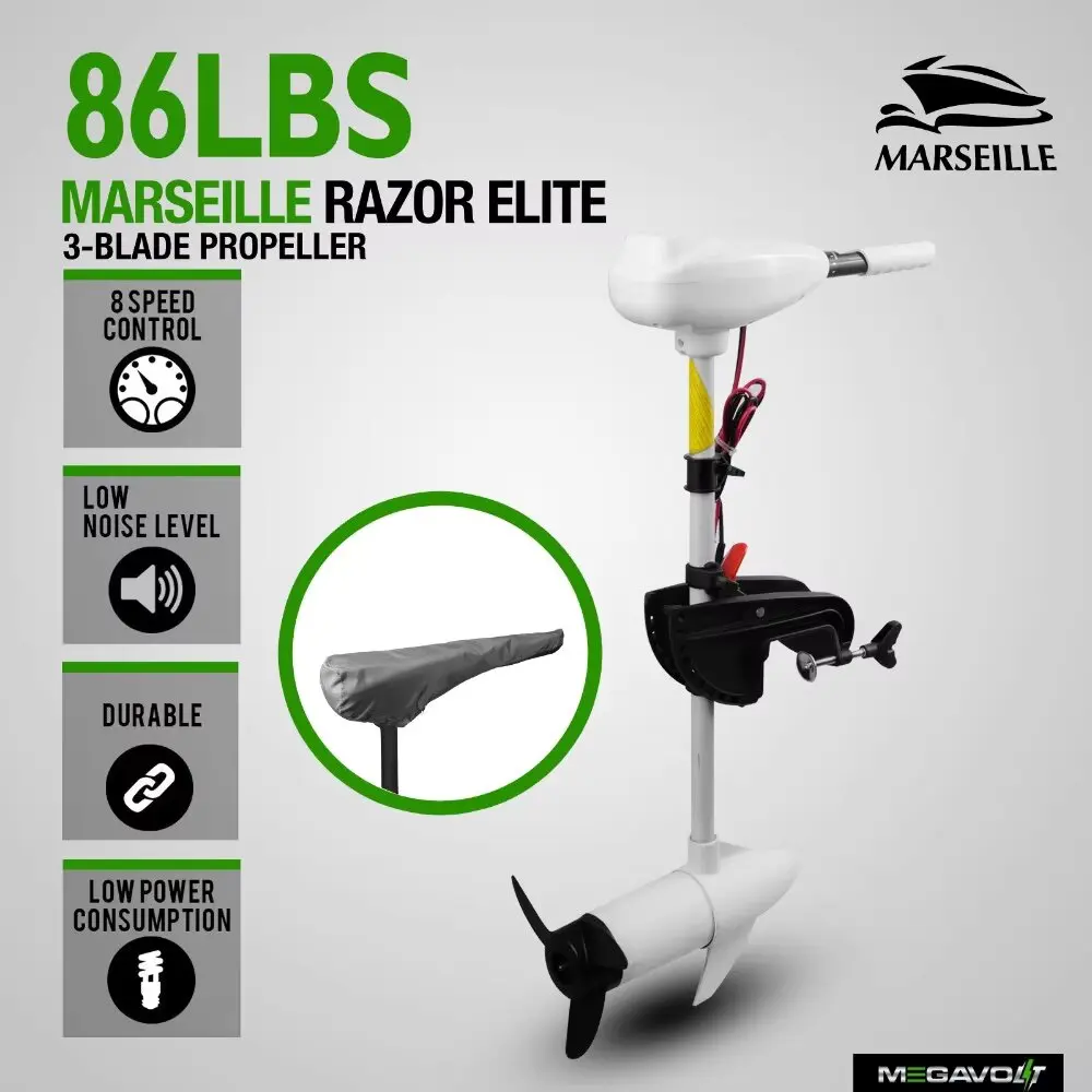 Powerful New Design NERAUS 86LBS Electric Trolling Motors Inflatable Boats Outboard Engine Salt Water Using For Fishing