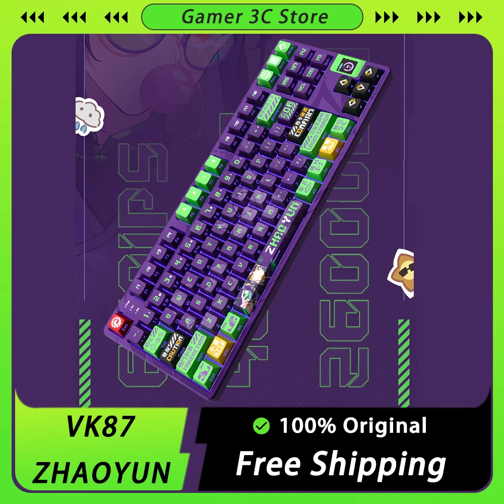 

VALKYRIE VK87-ZHAOYUN Mechanical Keyboard TFT Screen Tri Mode RGB Wireless Gaming Keyboard Hot Swap Pc Gamer Accessories Mac Win