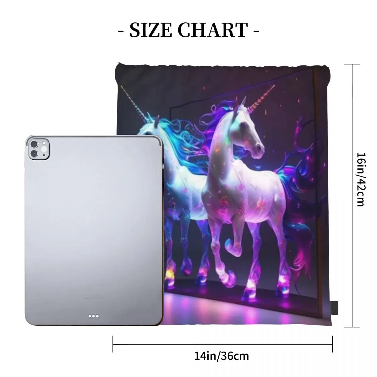 Colourful And Beautiful Unicorns Backpacks Drawstring Bags Drawstring Bundle Pocket Sports Bag Book Bags For Travel Students