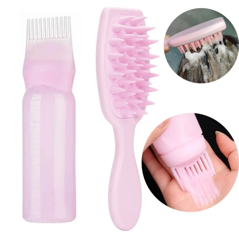 Shampoo Pinsel Kopfhaut Massage Pinsel Haar Waschen Kamm Langen Griff Öl Applikator Flasche mit Pinsel Barber Salon Haar Styling Werkzeuge