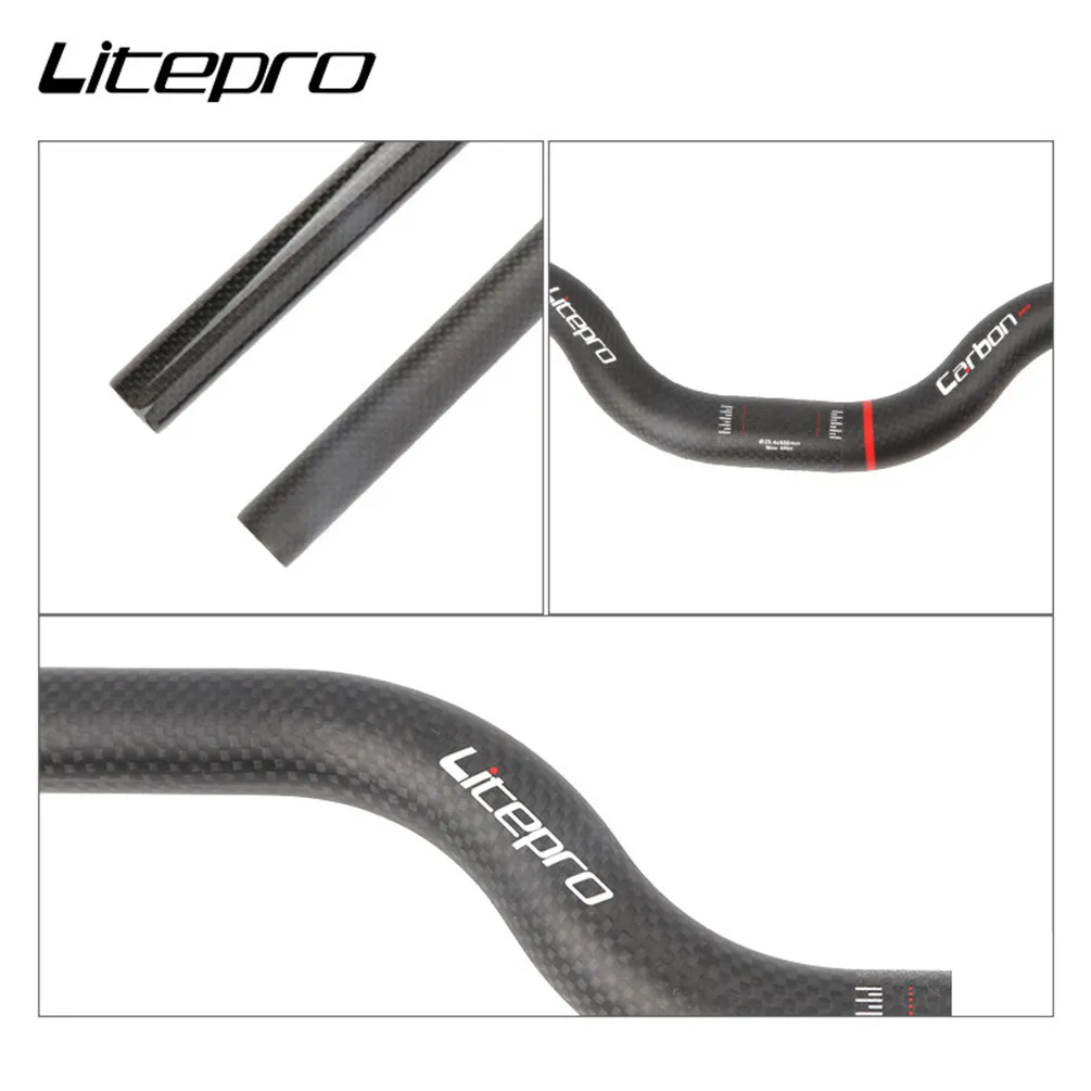 Litepro Bicycle M Handlebar Parts Folding Bike Carbon Fibre For Brompton 25.4 x 580MM Swallow Handle Bar Ultralight 105g