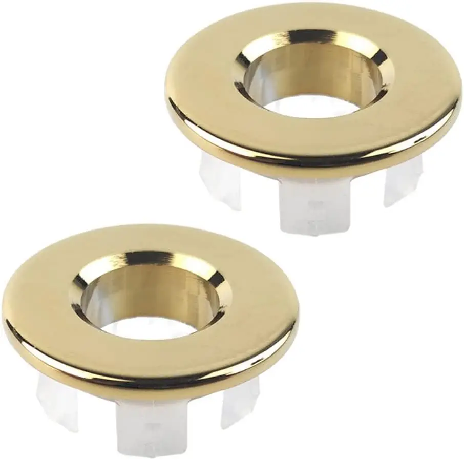 2Pcs Sink Overflow Ring Matte Black Bathroom Sink Basin  Overflow Cover Hole Insert Ring Caps Brass Kitchen Bath Sink Round Drai