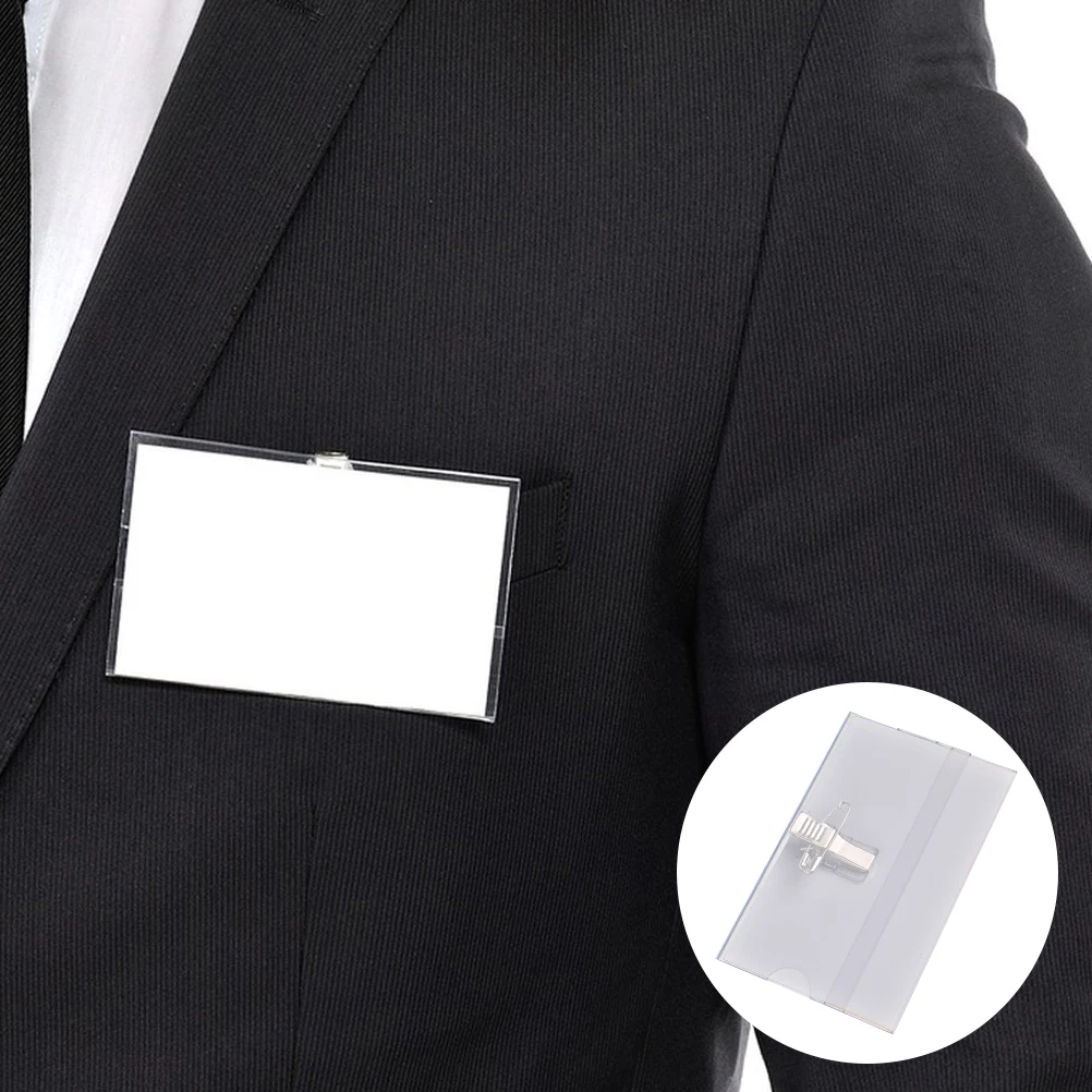 

50Pcs Staff Badge Clips Name Tag Holders Lightweight Badge Buckle for Work Id Cards Name Tag Clips for Badges