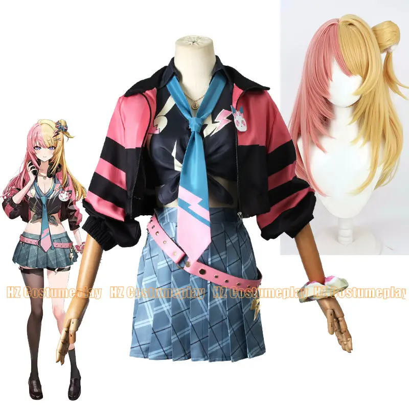 Nijisanji EN Kotoka Torahime Cosplay Costume Vtuber Xsoleil Kotoka Wig Headgear YouTuber Stgage Costumes