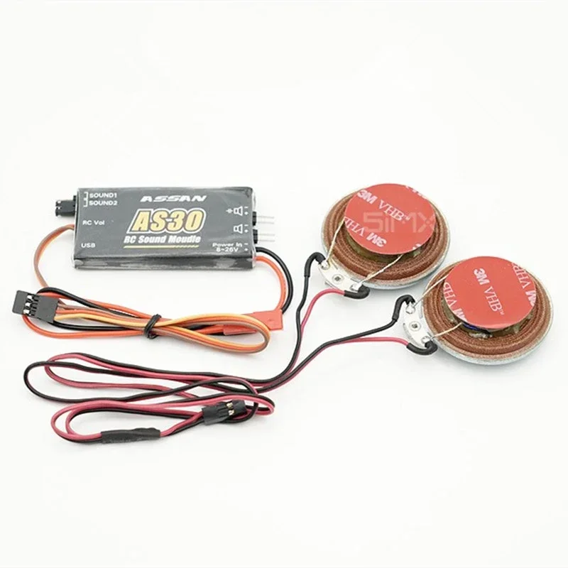 

ASSAN AS30 SIMULATED ENGINE & TURBINE SOUNDS SYSTEM RC Sound Module Speaker 2-6S for RC Electric Plane & Jet