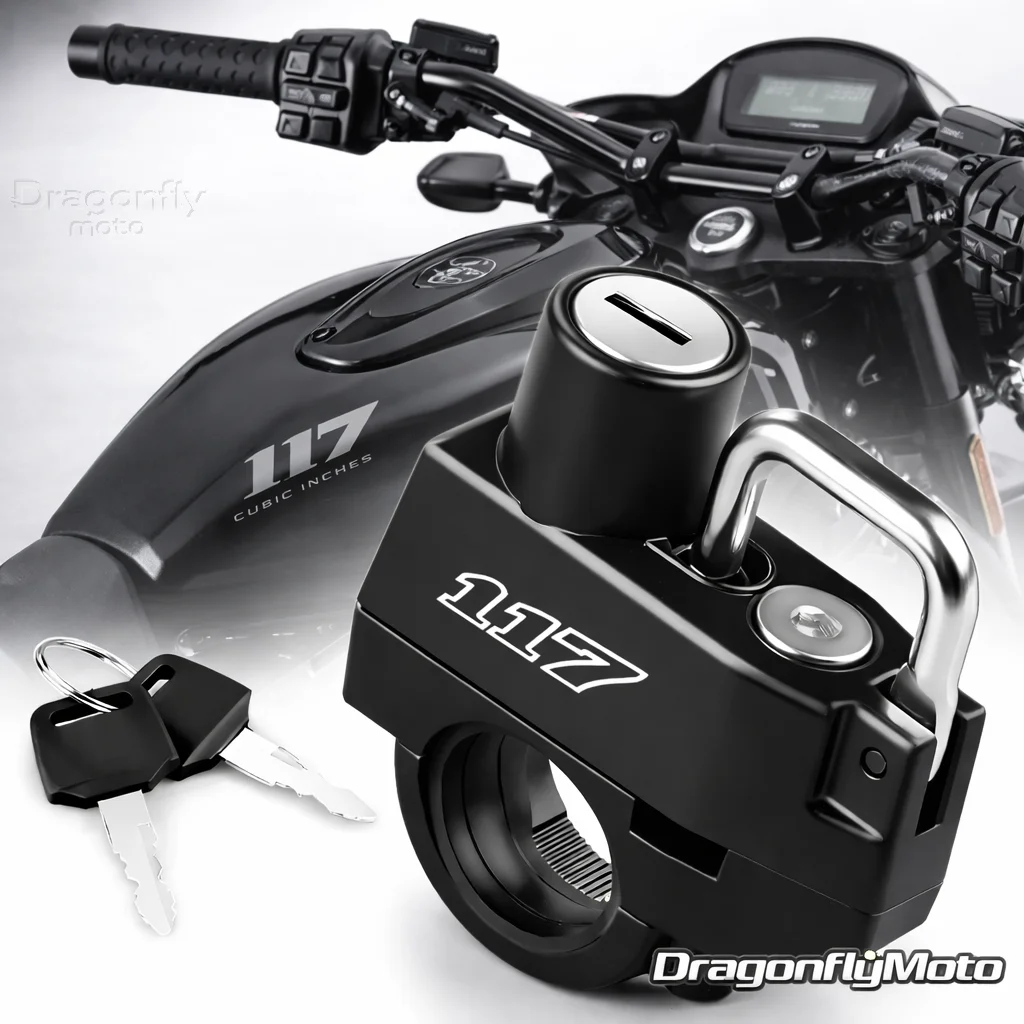 

Motorcycle Helmet Lock For Harley Softail Low Rider ST FXLRST FXRST Breakout Touring CVO 117 Anti-theft Locker Helmet Lock