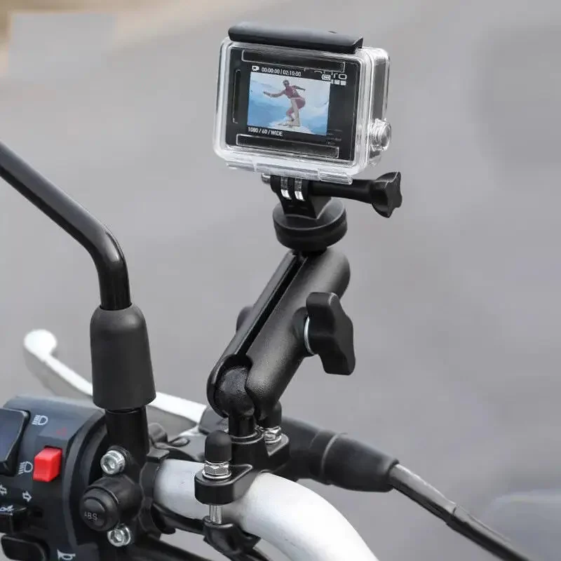 Rotatable Motorcycle Handlebar Mount Aluminum Holder Bike Bracket for Gopro Hero 12 11 Insta360 Osmo Action Camera Accessories