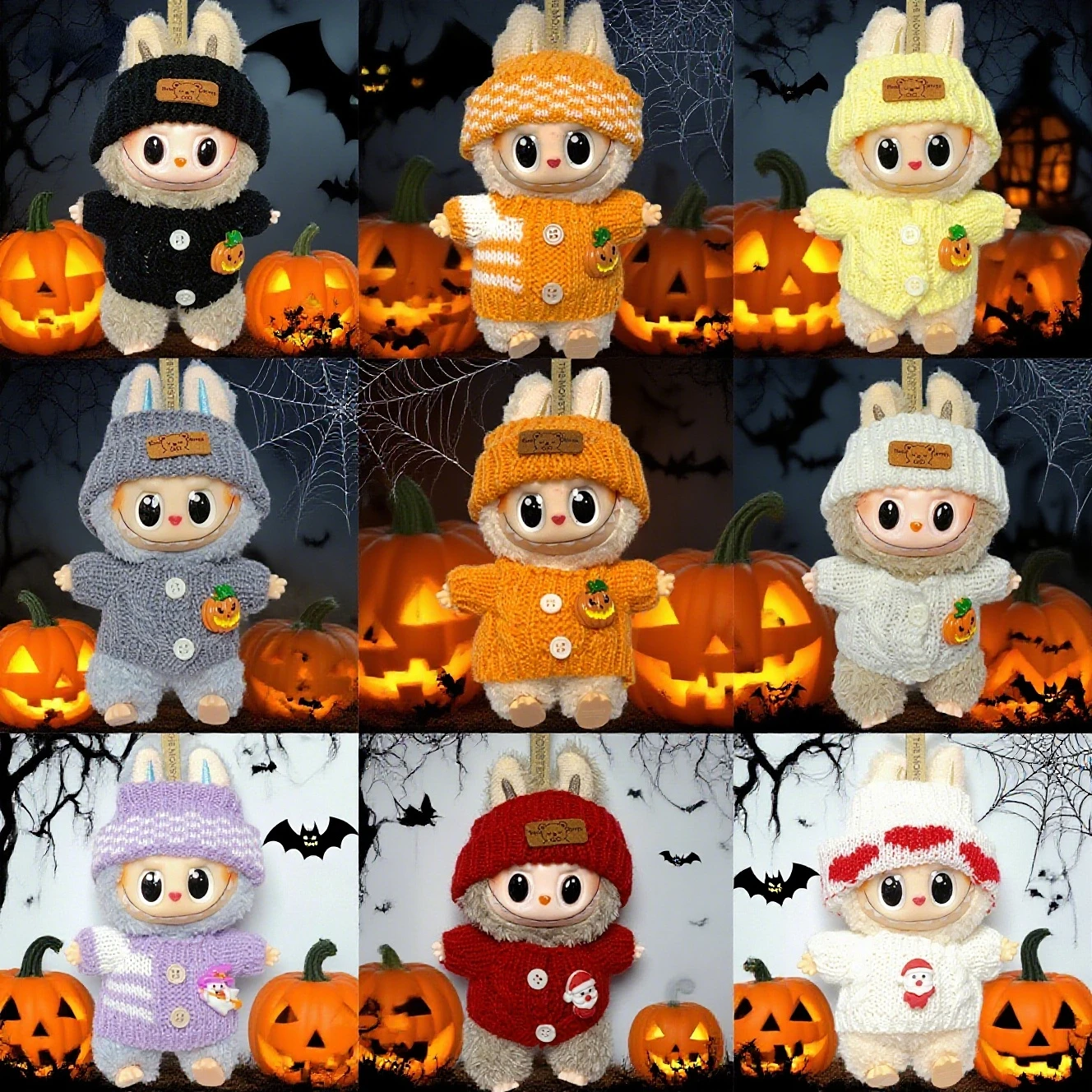 

Labubu 1st-3rd Generation Clothes 17cm Doll Outfits Halloween Christmas Cute Accessories Labubu Pendant Sweater Series