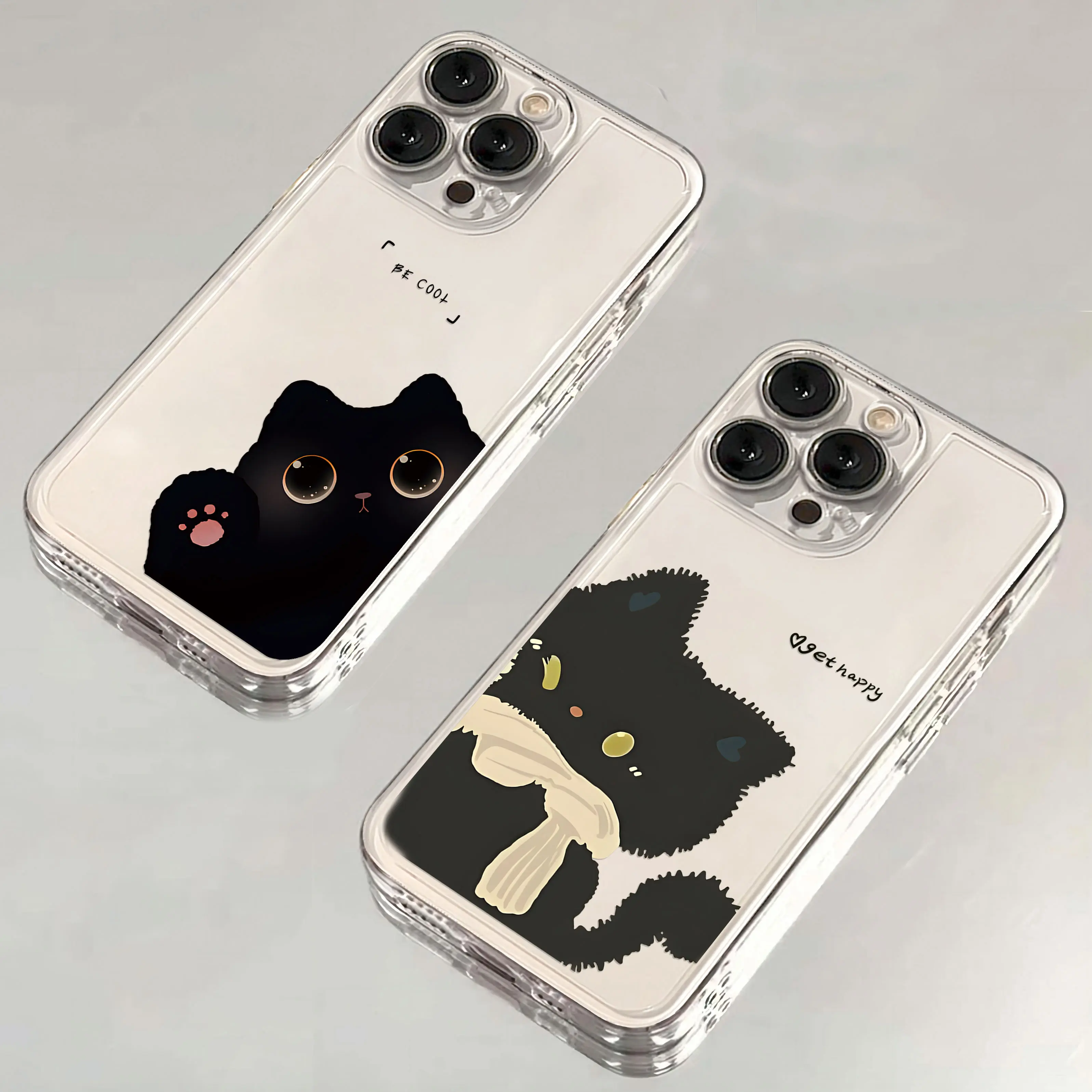 Lovely Cartoon String Cat Clear Case For Samsung A73 A72 A71 A55 A52 A51 A50 A35 A33 A32 A31 A30 A24 A23 A22 A13 A12 5G Cover