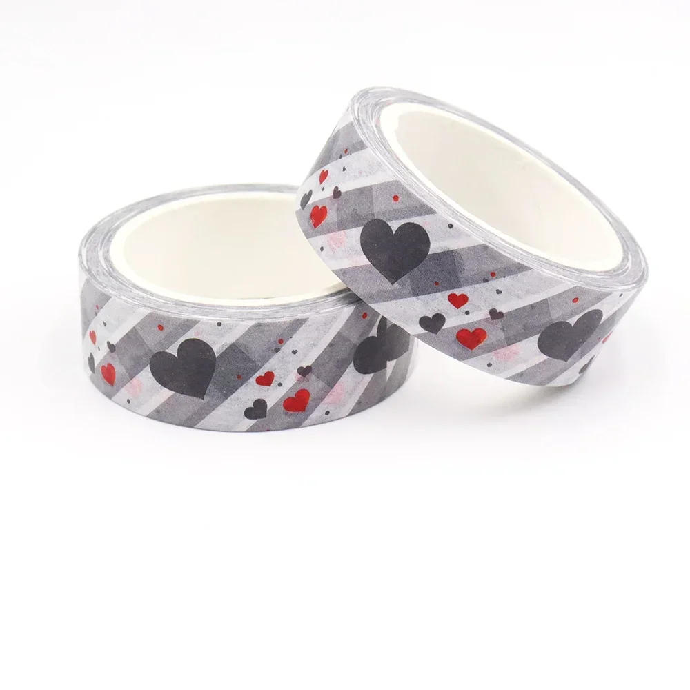 NEW 1PC 15mm x 10m Valentine cute lovely Heart Tape Masking Adhesive office supplies scrapbooking stationary Washi Tapes