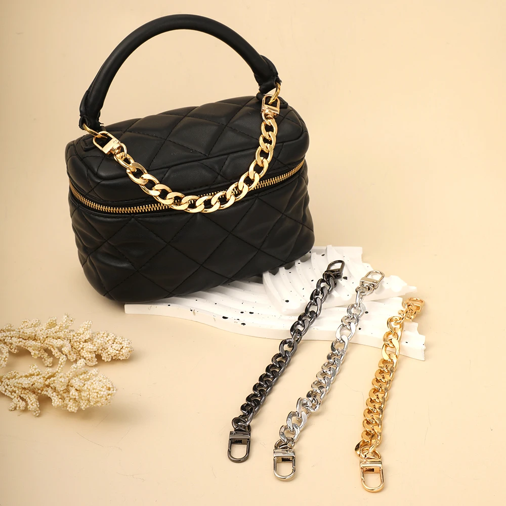 20cm Bag Chain Accessory Gold Shoulder Bag Extension Chain Metal Bag Chain Strap Crossbody Bag Parts Belt Chain Bags Gold Black