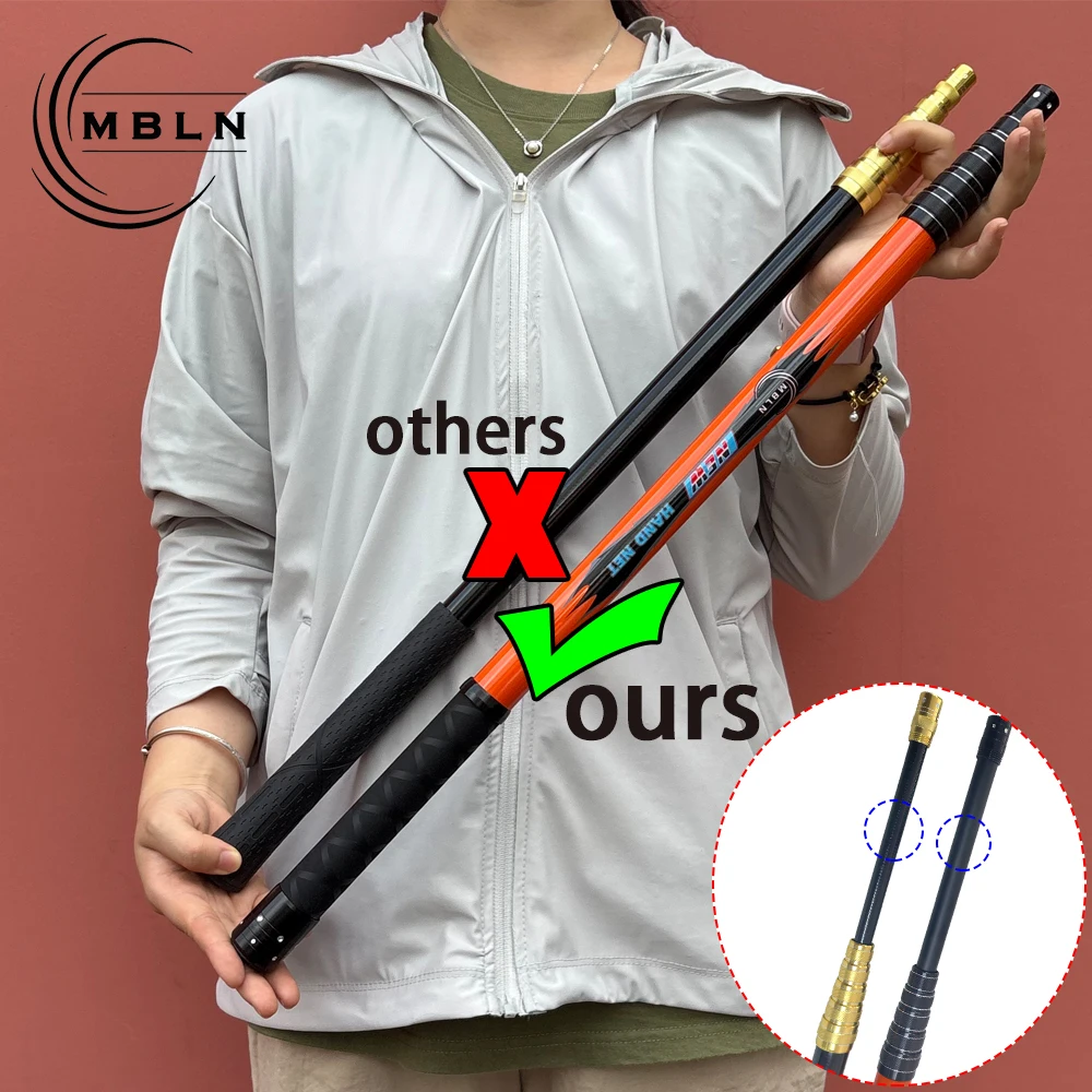 MBLN Extendable Aluminum Alloy Custom Landing Net 40/50cm Head Fishing Landing Net Extra Long Fishing Net Fishing Tool