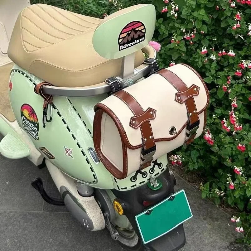 Moto Voiture Électrique Retrofit Vintage Universal Head Trailer Bag Side Bag Tail Side Box Bag Toolkit Imperméable À L'Eau