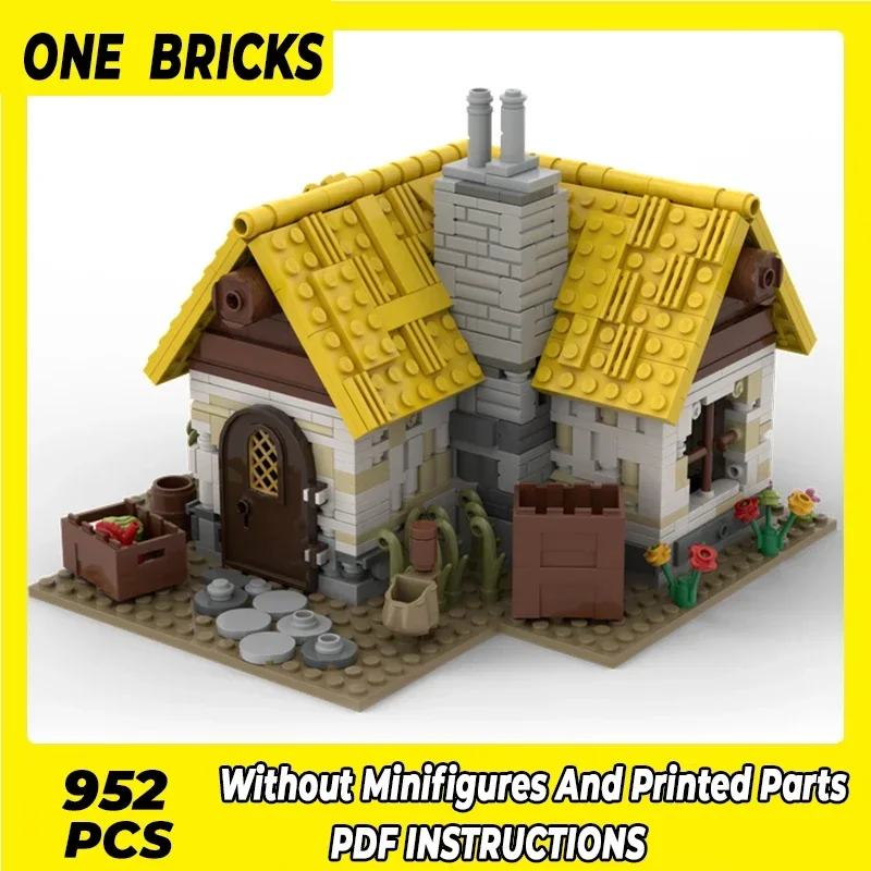 Moc Building Bricks Town Street View Model Medieval Farmhouse Technology Modular Blocks Gifts Christmas Toys DIY Sets Assembly