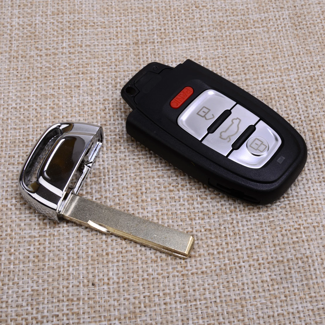 Чехол для дистанционного брелока с 4 кнопками, необрезанное пустое лезвие, подходит для Audi A4 A5 Q5 2008-2016 IYZFBSB802 4G0959754 4H0959754