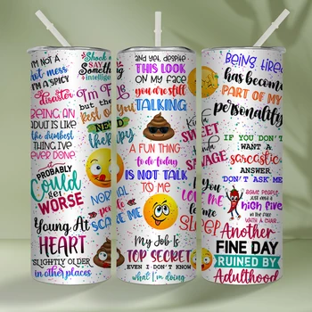 스테인레스 스틸 물병, 진공 단열 물컵, 날씬한 텀블러, 이야기 하지 않는 것, 20oz, 1 개