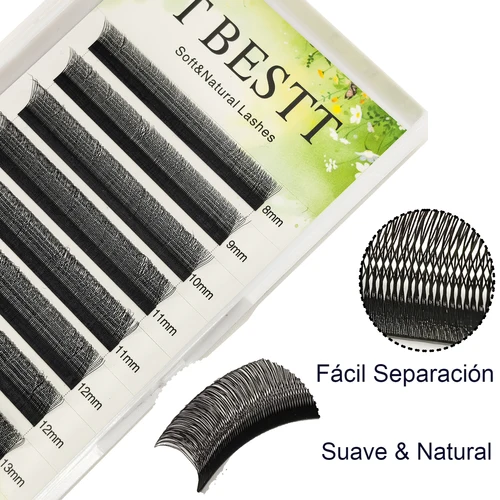 Imagen 2 del producto Extensiones de pestañas Tbestt en forma de U 5D 6D YY Extensiones de pestañas suaves en forma de U 4DW Pestañas postizas 5DW